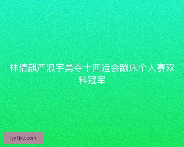 林倩麒严浪宇勇夺十四运会蹦床个人赛双料冠军