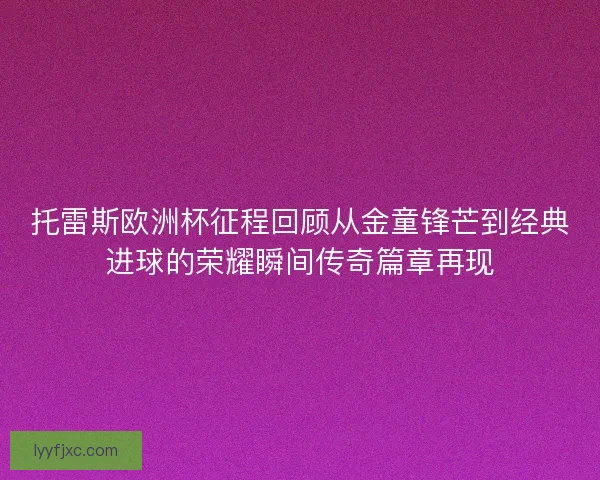 托雷斯欧洲杯征程回顾从金童锋芒到经典进球的荣耀瞬间传奇篇章再现 托雷斯欧洲杯征程回顾从金童锋芒到经典进球的荣耀瞬间传奇篇章再现